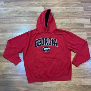 University of Georgia Bulldogs Pullover Hoodie Sweatshirt Red | Men Size XL
